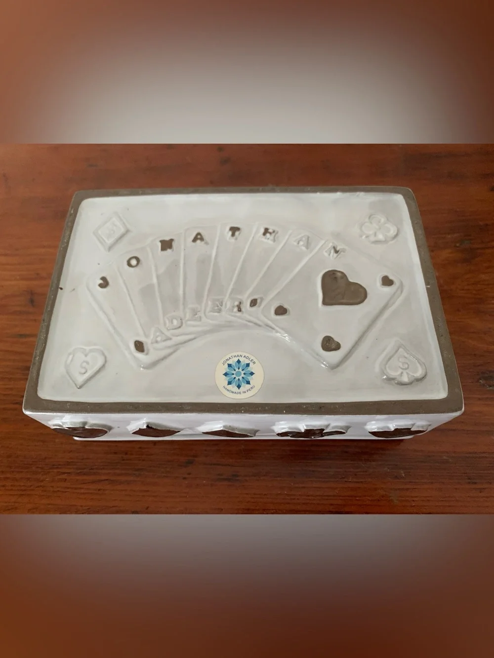 Jonathan Adler ceramic playing card case